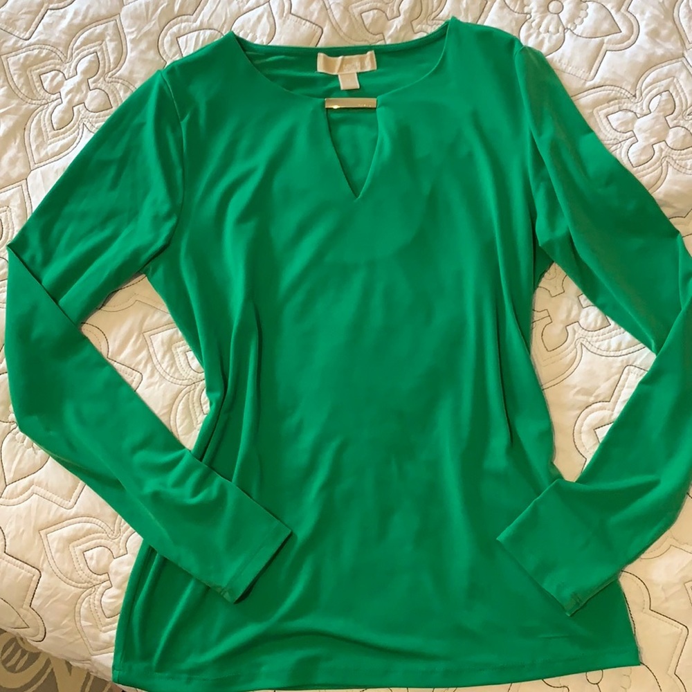 Michael Kors Green Top to with Gold Accent